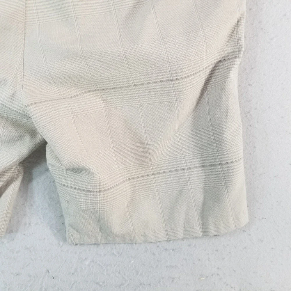 O'Neal shorts men's 34x10 beige plaid Bermuda outdoor Beach surf